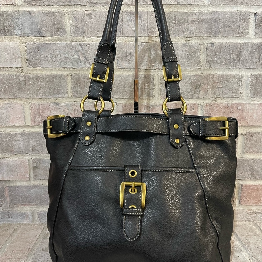 Black and Gold Structured Tote